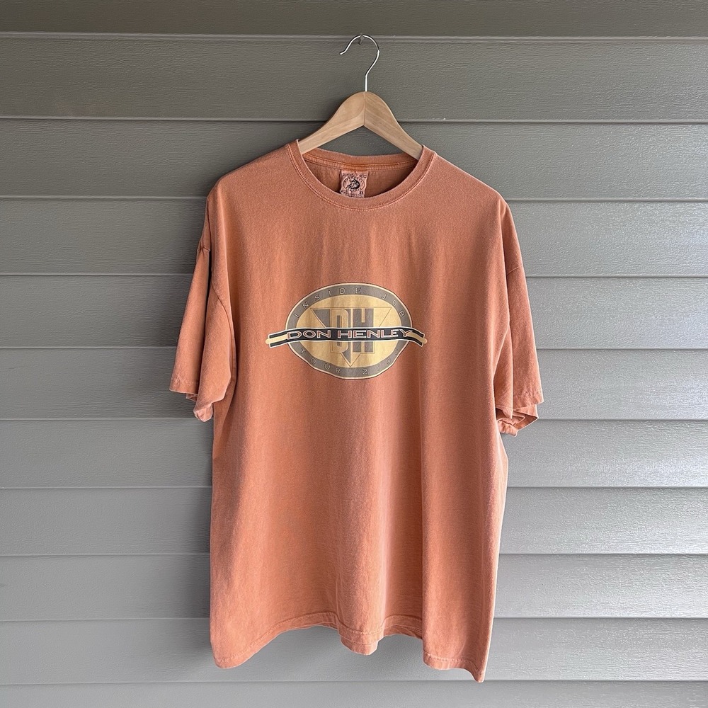 Vintage 2000 Don Henley Inside Job Tour T Shirt XL Orange Concert